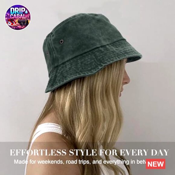 Vintage Washed Cotton Bucket Hat, Unisex, Packable, 50+ SPF main image 4